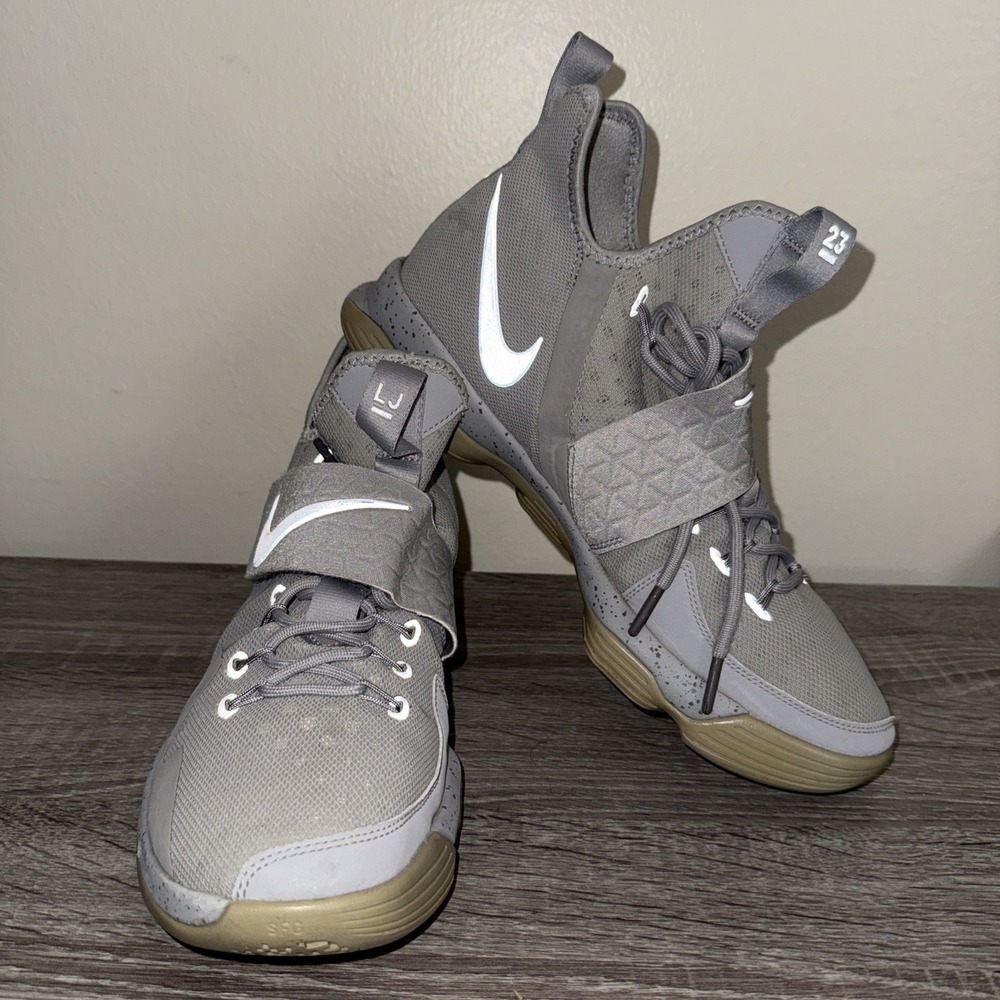 Nike Lebron XIV 14 Men US 11 Silver White‎ Reflective Grey James 852405-007